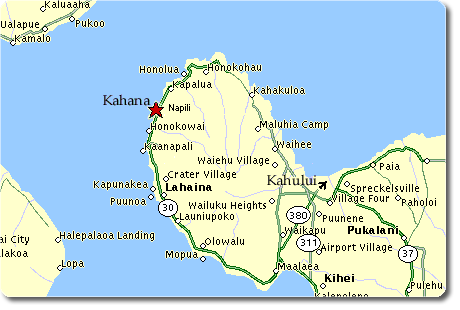 Maps And Directions A Maui Condo At Kahana Reef   Krmap 1 